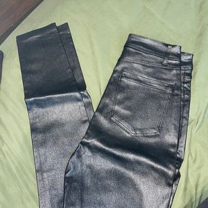PU leather skinny jeans